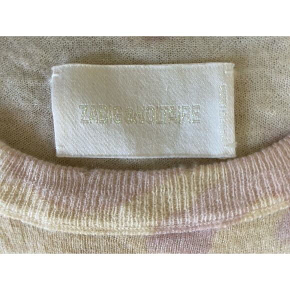 ZADIG & VOLTAIRE 100% Cashmere Pastel Camo Pullover Sweater L - Picture 11 of 13